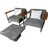 Sofá de Exterior Acero Inoxidable Impermeable Protección Solar Hotel Patio Villa Jardín Balcón Ocio Balcón Exterior Muebles de Ratán