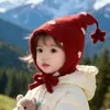 Gorro de Bebé Invierno Lana Festivo Rojo Año Nuevo Bebé Engrosado Cálido Protección Orejas Cortavientos Coreano