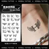 Adesivos de Tatuagem com Ervas e Letras em Inglês, Estilo de Alta Qualidade, À Prova d'Água, Duradouros, Não Refletivos, Personalizados para Homens e Mulheres, Adequados para Pescoço, Clavícula e Pulso