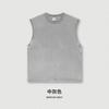 Xuan família roupas masculinas 2025 primavera e verão 275G American street retro moda marca T-shirt lavado ombro solto borda sem mangas colete