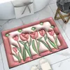 Tapete de Chão Macio de Terra de Diatomáceas com Expansão Visual 3D a Olho Nu para Uso Doméstico, Capacho, Tapete, Tapete de Banheiro Absorvente Secagem Rápida Antiderrapante