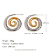 Temperamento Europeo y Americano Diseño de Nicho Pendientes de Oro Acero Inoxidable Chapado en Oro de 18K Doble Color Boca Pendientes de Árbol de Navidad para Mujer