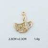 Accesorios diy para joyería Diamante brillante Sansheng aleación de albaricoque moda elegante versátil hoja de ginkgo pendientes de aguja plateada venta al por mayor
