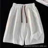 Pantalones cortos de verano plisados de seda helada para hombre, disponibles en stock, de secado rápido, para la playa, corte holgado, tallas grandes, finos y ligeros para uso casual