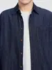 Ropa para Hombre Fengshe / Camisa de Mezclilla Casual Americana para Hombre Otoño/Invierno 2025 Ropa de Trabajo Vintage Estilo Francés Camisa Relajada de Manga Larga
