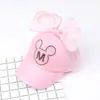 Gorra de red para niños y niñas, forma de gorra de visera, orejas de conejo, lentejuelas, gorra de red, gorra de béisbol de viaje, sombrero de sol para bebé