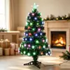 Árvore de Natal de fibra óptica mais vendida em todo o mundo com luzes coloridas, enfeites de floco de neve transparentes, decoração de Natal, arranjo de cena de feriado