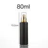 Frasco de Loção de Vidro Preto Personalizado à Prova de Luz Tipo Bomba Frasco Borrifador Hidratante Portátil Frasco Dosador de Sérum Cosmético
