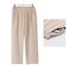 Pantalones casuales de algodón y lino de verano para mujeres de mediana edad y ancianas, pantalones de nueve puntos para abuela, verano para señoras mayores, cintura elástica