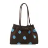 Nova Bolsa de Ombro de Grande Capacidade para o Outono de 2026 Bolsa de Mão para o Trabalho Bolsa Casual de Ombro Bolsa Tote de Bolinhas para o Trabalho Bolsa Feminina