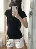 Camiseta Curta com Decote U Pure Desire, Estilo Nicho, Manga Regular, para Mulheres, Verão, Slim Fit, Valoriza o Corpo, Versátil, Top Picante para Meninas Baixinhas