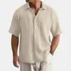 Verão 2026 Novo Modelo de Exportação Amazon Mais Vendido Moda Masculina Casual Fashionável Camisa de Manga Curta Roupas Masculinas