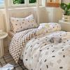 Set de Funda Nórdica Estampada de Invierno de Seis Piezas para Dormitorio de Estudiantes, Ropa de Cama para Cama Individual con Diseño de Oso Estilo Bosque, Colchón de 90 para Literas