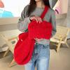 Nova bolsa transversal ajustável de pelúcia estilo retrô casual grande capacidade bolsa de ombro único bolsa de axila bolsa tote all-match