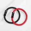 Acessórios Direto da Fábrica Pulseira Criativa Fivela de Chifre de Aço Preto Pulseira de Corda de Couro Pulseira de Casal de Couro