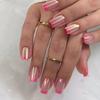Uñas postizas francesas Aurora flash de longitud media rojo rosa estilo chica caliente ins europea y americana para llevar uñas