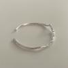 Fan Zhiqiao Corea del Sur Estilo coreano Plata de ley 925 simple forma retorcida abierto pulsera pulsera Mobius