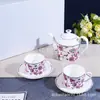 Plato de Cena Estilo Europeo Lujo Ligero Marca D Patrón de Vid y Flores Porcelana Hueso Estilo Occidental 8 pulgadas Plato Plano Pintado a Mano Vajilla Doméstica de Gama Alta Venta al por Mayor