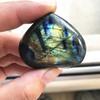 Piedra Lunar Lavolita Natural Corazón Mango en Forma de Corazón Colgante de Piedra Desnuda Corazón Oceánico en Forma de Corazón Piedra Lunar Azul
