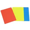 Nuevas tarjetas de PVC engrosadas de tres colores rojo, amarillo y azul para árbitros en competiciones de deportes de pelota