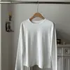 Capa base esencial para principios de primavera: Camiseta Básica Versátil de Manga Larga de Algodón para Mujer con Cuello Redondo, Adecuada para Usar en Capas y Uso a Largo Plazo