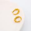 Brincos INS Europeus e Americanos com Contas em Formato de C Lua Contas Redondas Design Feminino Celebridade da Internet Aço Inoxidável Banhado a Ouro 18K YS361