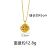 Popular Collar Antiguo de Arena Dorada y Vajra Dorado para Mujer, Tendencia Nacional, Estilo Étnico Colgante de Trébol de Cuatro Hojas, Joyería Versátil y Duradera