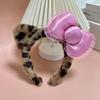 Nova Faixa de Cabelo Super Fofa Nicho Orelha de Gatinho Faixa para Lavar o Rosto Rosto de Leopardo Acessórios de Cabelo Fofos com Laço