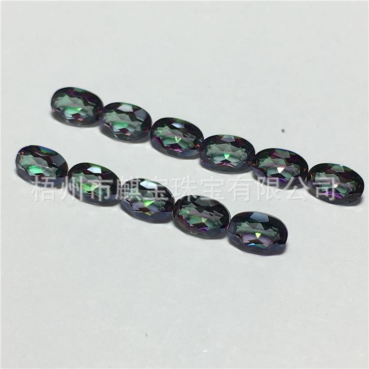 天然水晶电镀七彩4*6旦形