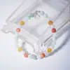 Amostra de Pulseira de Jade Liquidação Pulseira de Bolas Coloridas Várias Contas de Jade Natural Pulseira Transparente Gelo Presente de Aniversário