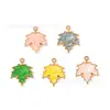 Hoja de Arce Perlescente Goteo de Aceite Coloridos Accesorios de Joyería Serie de Accesorios Colgantes DIY Cadena para Teléfono Móvil Llavero Colgante Hecho a Mano