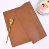 Jogo Americano Padrão Couro de Vaca Vintage Couro Dupla Face Jogo Americano Western Impermeável Prova de Óleo Mat de Isolamento Térmico Mat para Tigela Doméstico Mat para Prato de Mesa de Jantar