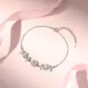 Pulseira flor de glicínia em prata de lei S999 pulseira flor de zircônia redonda doce vento frio joias de luxo leve atacado mulheres