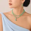 Collar de Perlas de Doble Capa de Lujo Ligero Estilo Francés para Mujer, Colgante con Cierre Ot de Diseño Exclusivo, Cadena para Clavícula, Accesorio de Cuello de Gama Alta