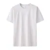 Camiseta masculina de manga curta em algodão mercerizado com toque fresco de verão, gola redonda, respirável, camiseta lisa casual para adolescentes, unissex