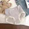 Textura de Grano de Melocotonero Chica Japonesa de Alto Valor Ropa Interior sin Costuras Alta Elasticidad Algodón Transpirable en la Entrepierna Braguitas Triángulo Dulces de Cintura Media