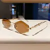 Nuevas gafas de sol de medio marco con patrón de diamante de metal estilo europeo y americano, gafas de sol para mujer con adornos de perlas, gafas de sol elegantes para ventas transfronterizas