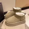 Botas de Neve Plataforma com Solado Grosso para Mulheres 2026 Outono e Inverno Novas Botas Curtas Impermeáveis Sapatos de Algodão com Aumento de Altura Mocassins Quentes com Forro de Lã