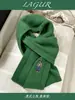 "Oso Caballero" Bufanda Gruesa de Punto de Lana 100% Australiana de Color Sólido Bufanda Bordada para Pareja Regalo para Mujeres