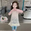 Conjunto de Duas Peças com Colete Vazado Estilo Coreano para Meninas Estilo Primavera/Outono 2026 Novo Conjunto de Duas Peças da Moda Estilosa para Menininhas