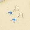 Novo Simples Azul Sexy Delicado Brincos de Estrela do Mar Transfronteiriços Pequenos Frescos Versáteis Estilo Férias à Beira-Mar