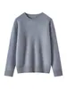 Suéter Grueso de Cachemir Pesado para Mujer, Suéter Base Tejido 100% Cachemir Puro, Jersey de Cuello Redondo, Corte Holgado, Estilo Otoño e Invierno