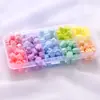 Cera de lacre para fogo com grãos 24 cores compartimentado em caixa variedade de grãos de cera cor macaron envelope vedação ferramenta de carimbo de lacre para fogo