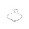 Pulsera de Metal con Corazón y Flor de Circonita Super Brillante, Lujo Ligero, Gama Alta, Elegante, Moderna, Joyería de Mano Exquisita y Versátil para Mujeres
