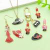 Bolsas Femininas de Liga de Zinco com Pingente de Gota de Óleo Vendidas Quentes Transfronteiriças Pingente de Chapéu de Batom Pulseira Colar DIY Acessórios de Joias