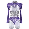 Lingerie Erótica Transfronteiriça Estilo Europeu e Americano Renda Sexy Body com Suspensório Cintura Marcada Roupa Justa Qqny Transparente Sexy Restrição