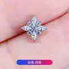 Pendientes de Aleación de Titanio F136 con Circonita Estrella de Ocho Puntas Rosca Interna Clavos para Cartílago Auricular, Clavos para Canal Auditivo, Labret, Joyería de Titanio G23 para Piercings