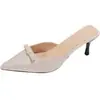 Zapatillas de Tacón de Aguja Puntiagudas de Tamaño Grande 2026, de Tacón Alto, Elegantes, Adelgazantes, Moda Francesa, Sexys, Impresionantes, Zapatos de Mujer Mocasín Medio de Punta Cerrada