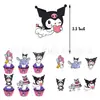 Decoración para fiesta de cumpleaños con temática de Kuromi, tarjeta de pastel con bandera de Kuromi, globo, espiral, tarjeta de invitación con dije