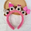 Diadema de felpa antideslizante para mujer, diadema para el pelo, accesorios para el pelo, máscara facial de dibujos animados linda nueva